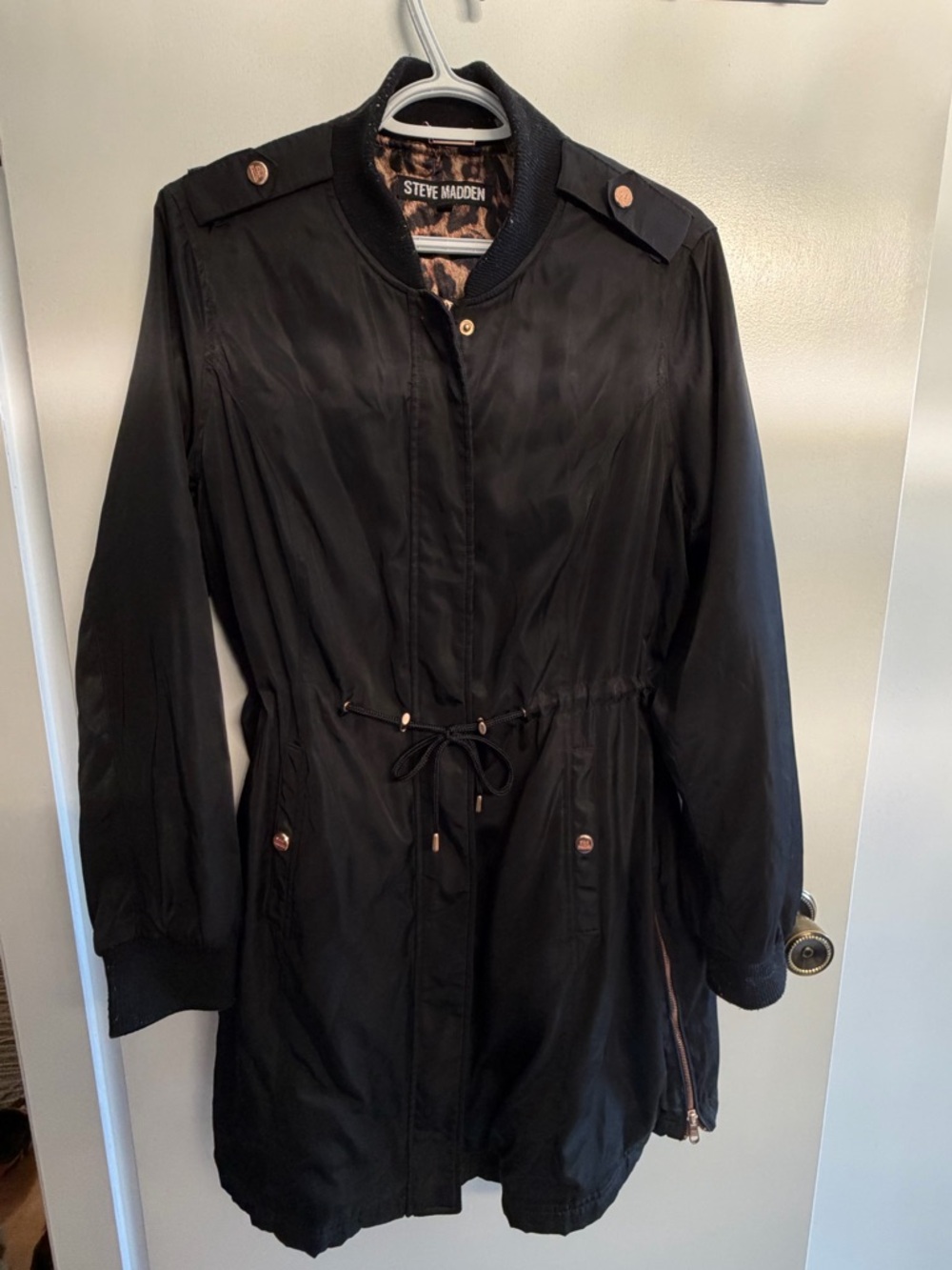 Steve Madden black trench size Large